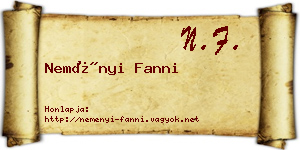 Neményi Fanni névjegykártya